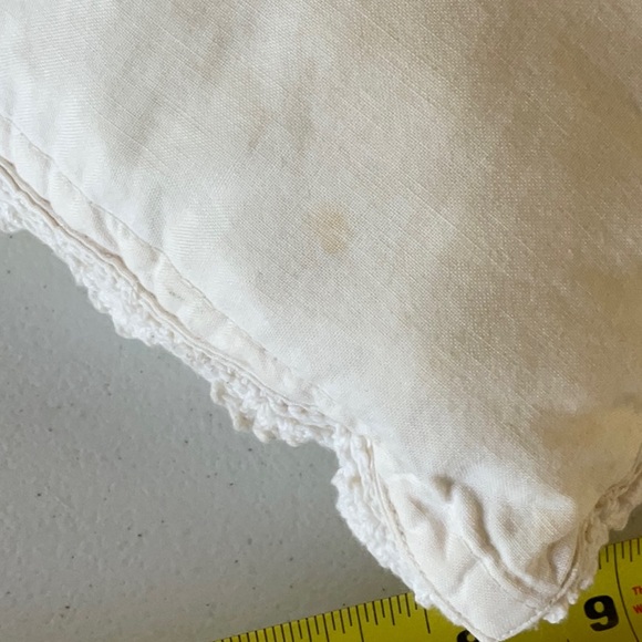 Two cream colored cotton battenburg pillow - Picture 10 of 10